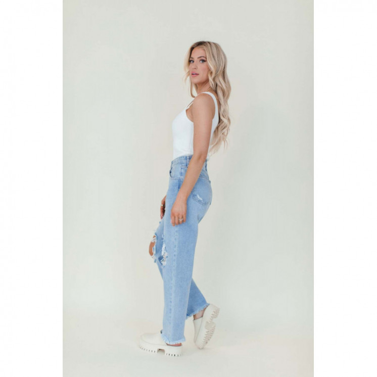 Distressed High Waist Mom Jeans