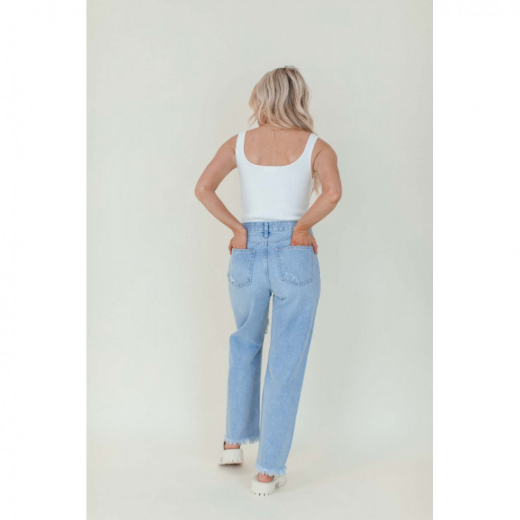 Distressed High Waist Mom Jeans