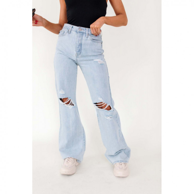 Distressed High Waist Flared Jeans