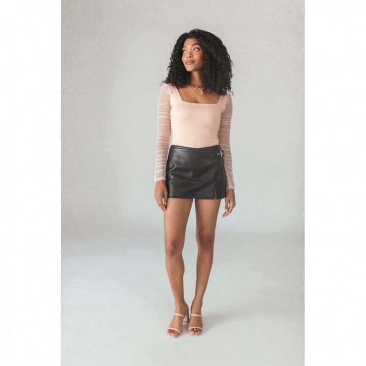 Faux Leather Skort