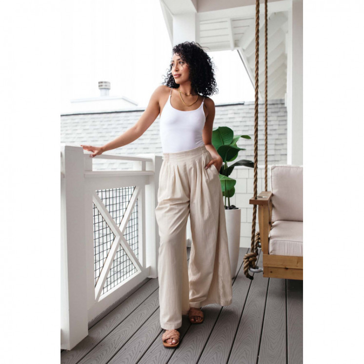 Wide Leg Linen Trousers