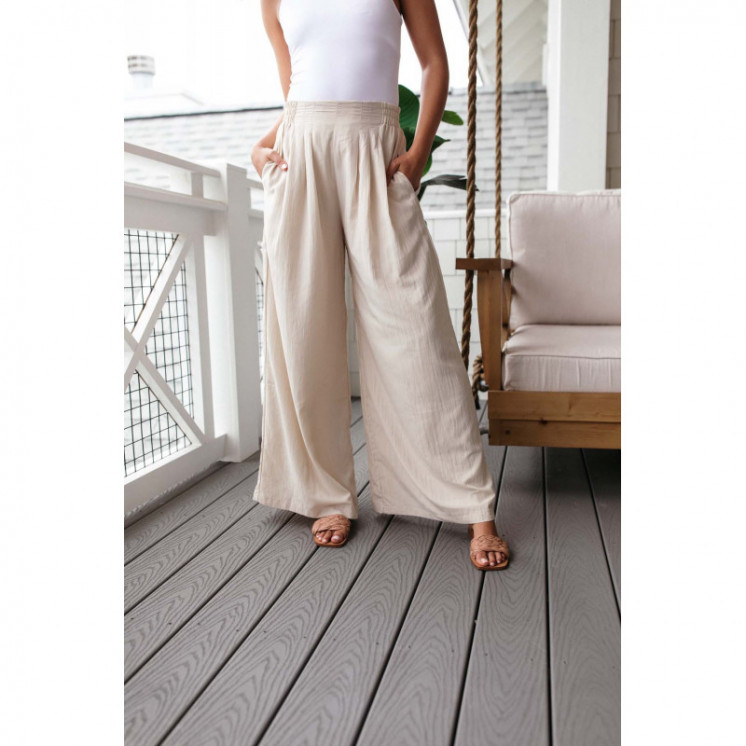 Wide Leg Linen Trousers