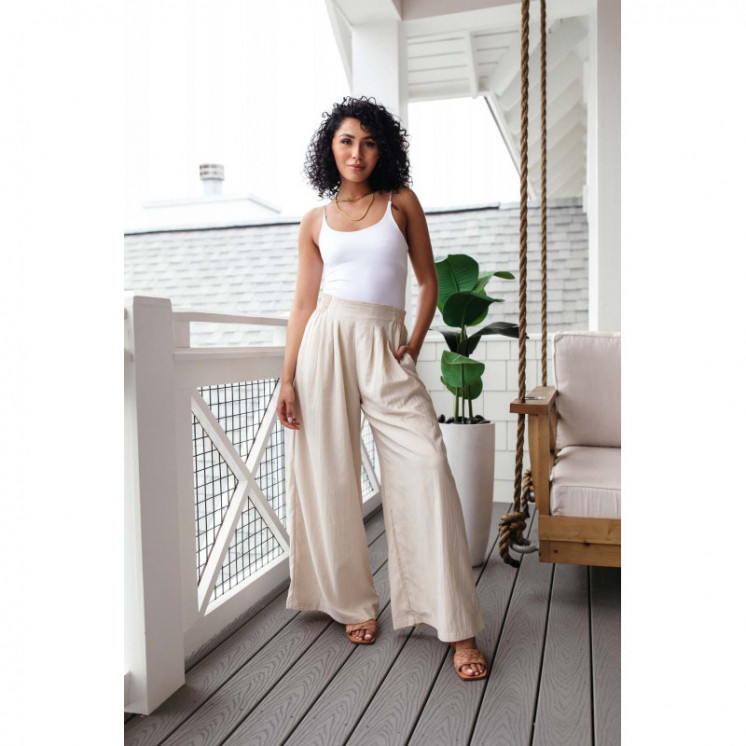 Wide Leg Linen Trousers