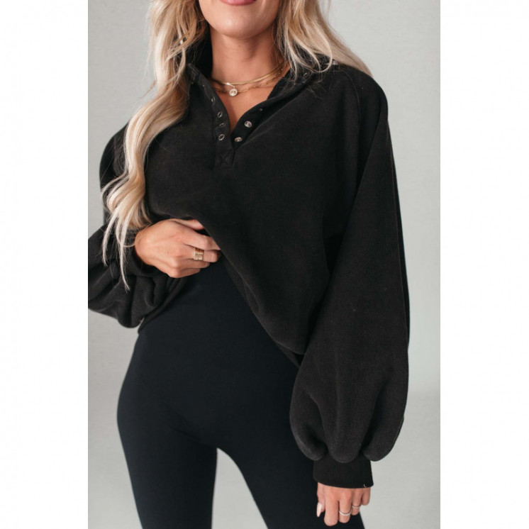 Black Buttoned Jumper