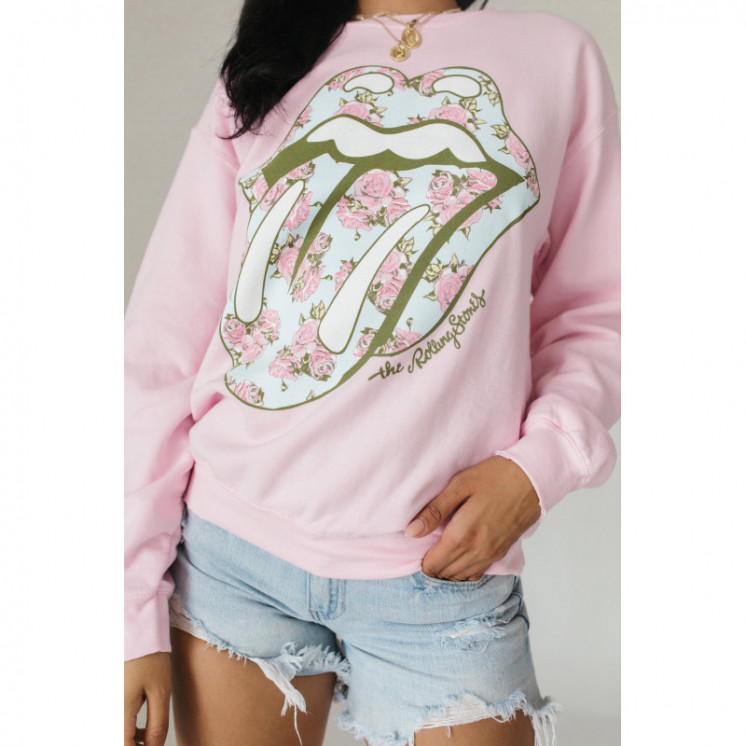 Floral Rolling Stones Sweatshirt