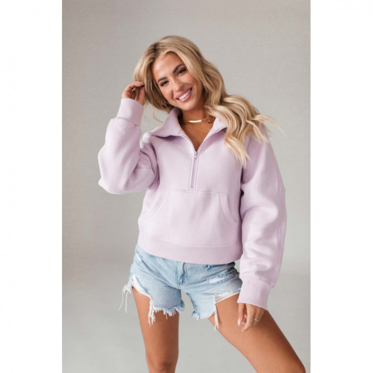 Quarter Zip Lilac Sweatshirt