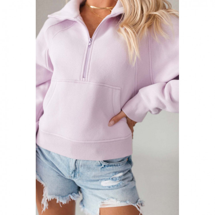 Quarter Zip Lilac Sweatshirt