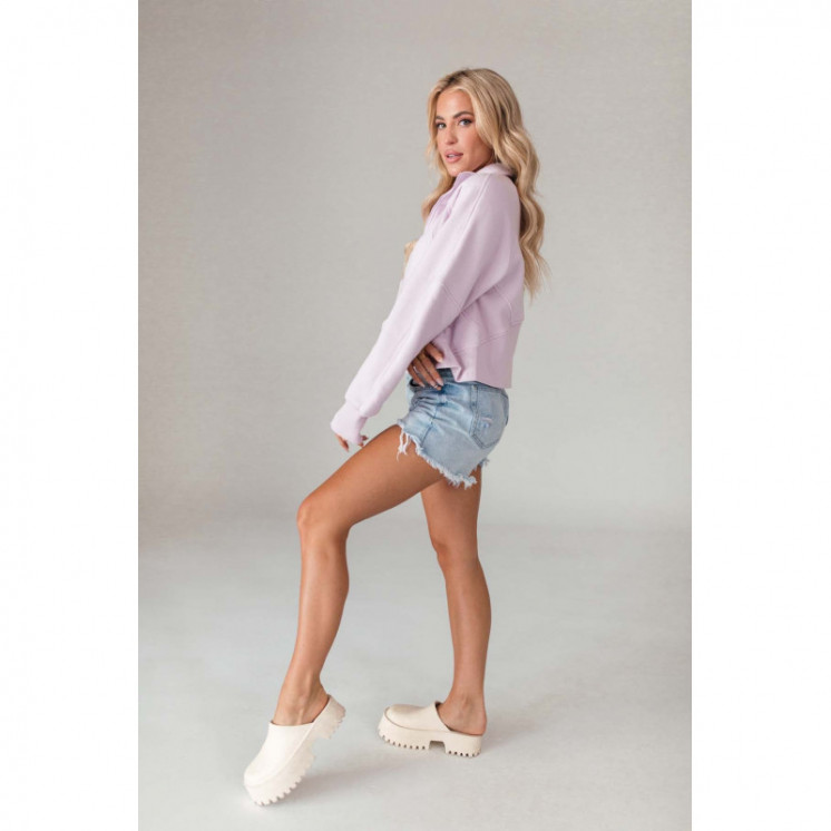 Quarter Zip Lilac Sweatshirt