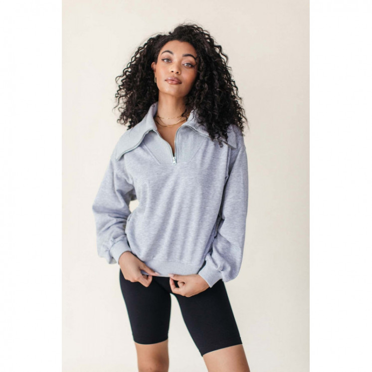 Quarter Zip Gray Sweatshirt