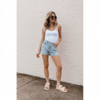 Asymmetrical Denim Shorts