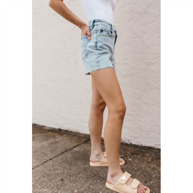 Asymmetrical Denim Shorts