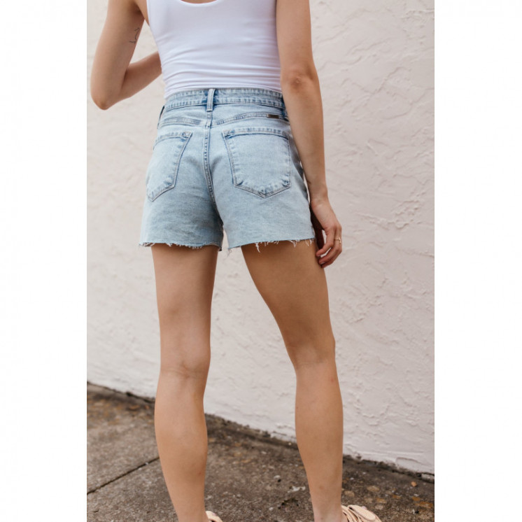 Asymmetrical Denim Shorts